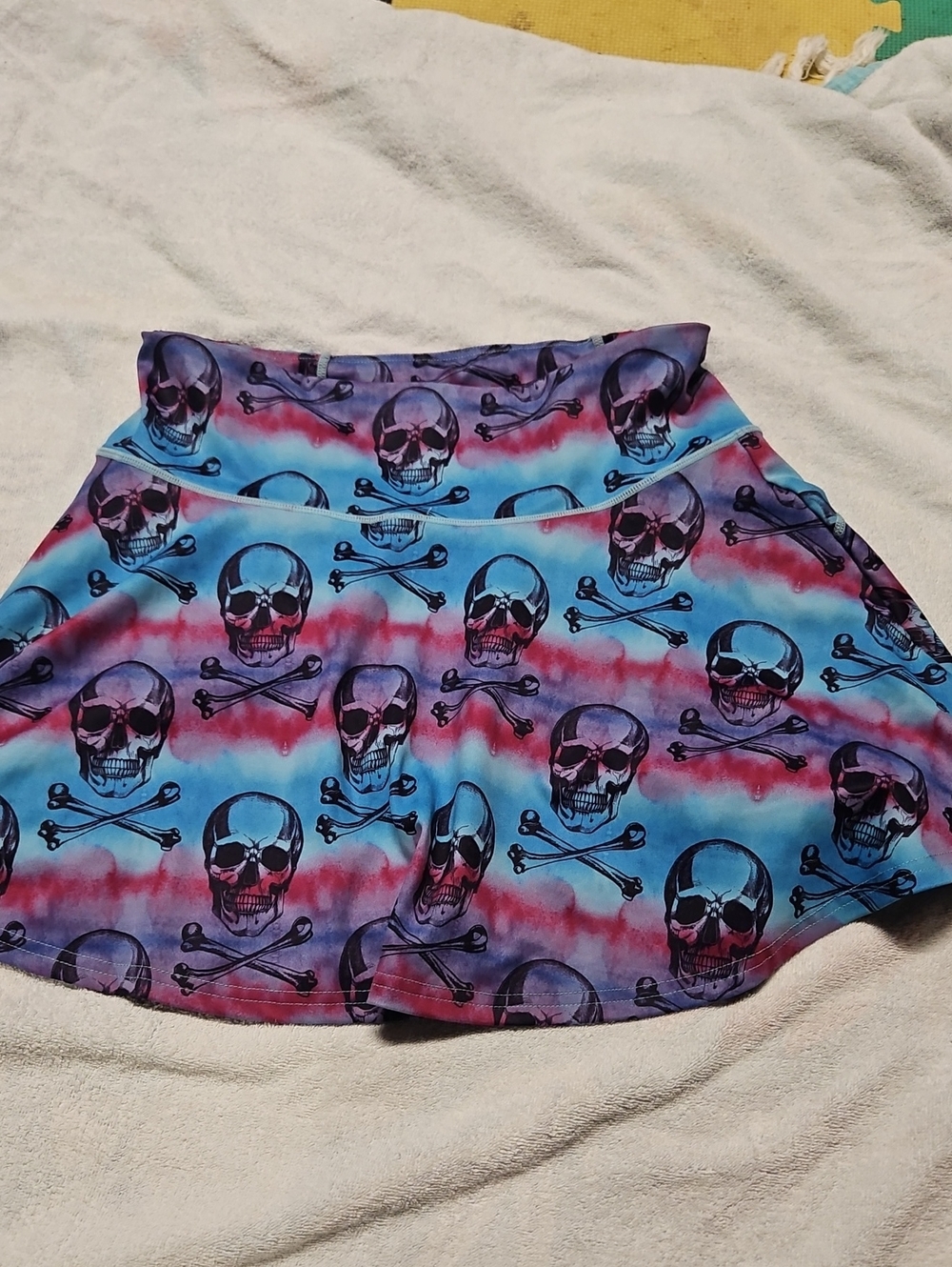 Constantly Varied Gear Tie-Dye Skull Skater Skirt - Blue Pink Purple